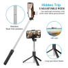 Detachable Bluetooth Wireless Remote Selfie Stick with LED (Black-White) - Image 3