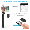 Detachable Bluetooth Wireless Remote Selfie Stick with LED (Black-White) - Image 5